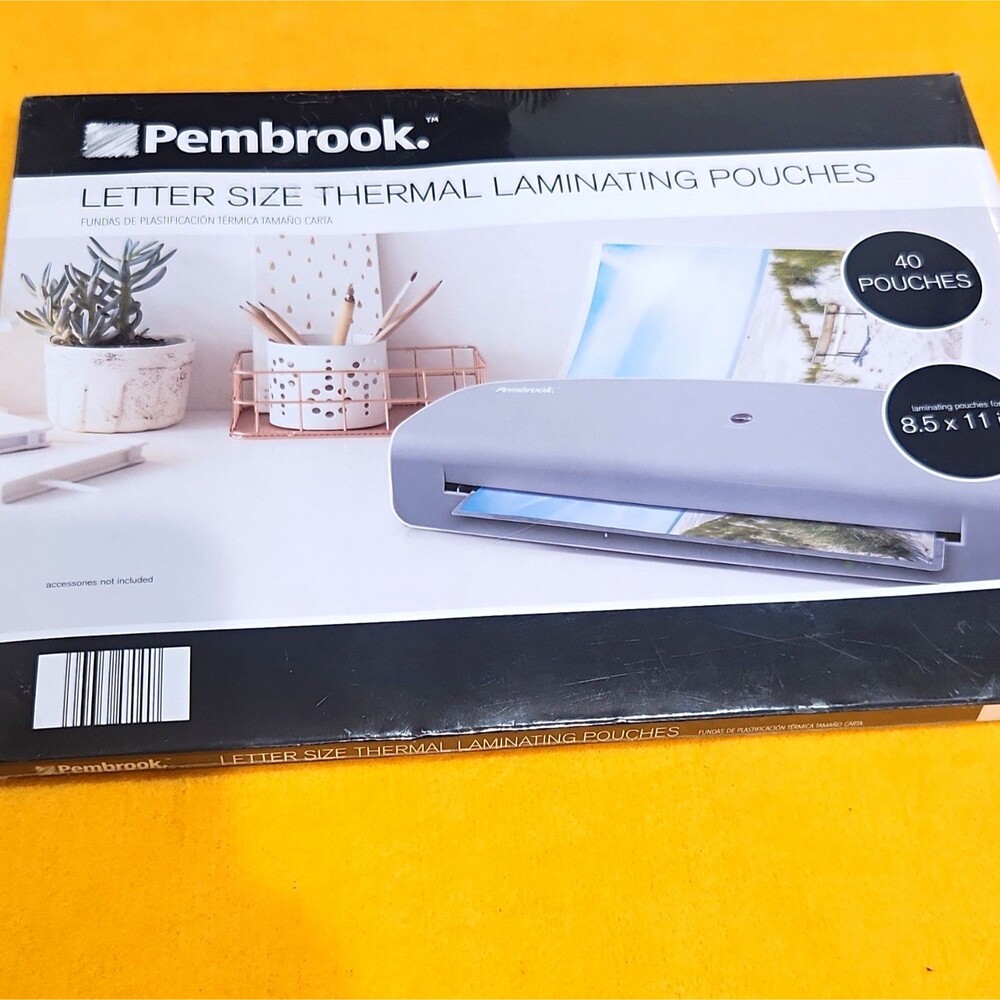 Pembrook Letter Size Thermal Laminating Pouches 8.5 x 11 in, 40 Pouches